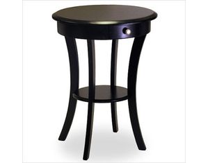Winsome Round Accent Table with One Drawer and One Shelf