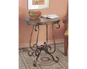 Powell Masterpiece Round Accent Table with Harp Center Design(Duplicate)
