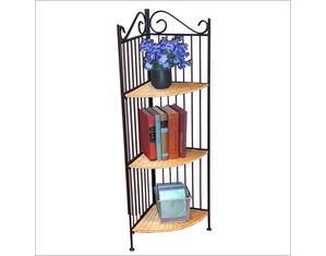 4D Concepts 3 Tier Corner Bookcase - Fast FREE FedEx Shipping!