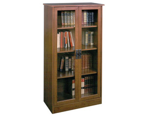 Ameriwood 4 Shelves Glass Door Bookcase