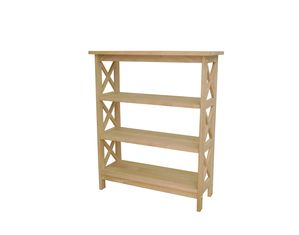 International Concepts Unfinished X Sided Shelf Unit Bookcase