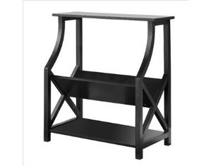 Powell Black X-Sided Bookcase
