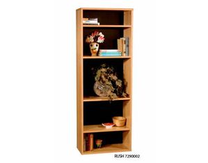 Rush Modular Real 65.5 Inch H Bookcase in Oak Wood Veneer