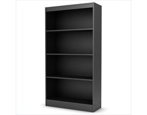 South Shore Solid black Axess Contemporary Shelf Bookcase