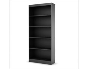 South Shore Solid black Axess Five Shelf Modern Bookcase