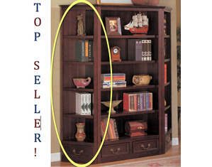 Union Square Ryan Styled Cherry Corner Bookcase - FREE FedEx Shipping!
