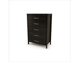 South Shore Gravity 5 Drawer Chest in Ebony Finish
