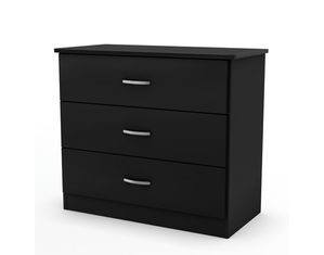 South Shore Libra Solid Black3 Drawer Chest