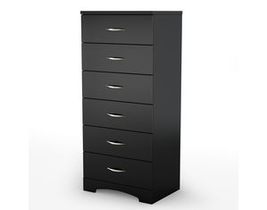 South Shore Step One 6 Drawer Lingerie Chest in Black Finish