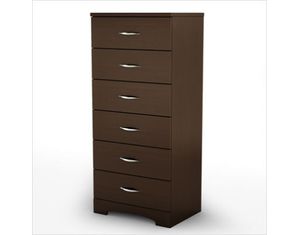 South Shore Step One Six Drawer Chest in Dark Chocolate