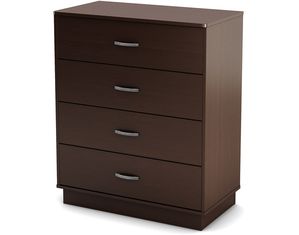 South Shore Willow Four Drawer Chest in Chocolate