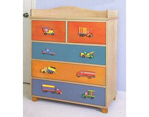 Room Magic Boys Like Trucks 5 Drawer Chest