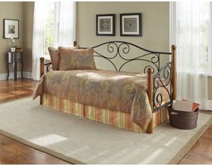 Fashion Bed Group Ennis Matte Black and Walnut 30 Inch Daybed