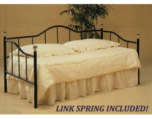 Coaster Company Glossy Black Daybed with Brass Accents - Link Spring Included!