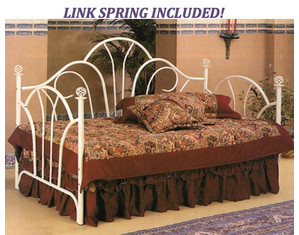 Union Square Ivory Fan High Back Daybed with Filigree Knobs - Link Spring Included! - FREE Inside Delivery!