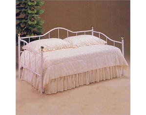 Union Square White Camel Back Daybed and Brass Accents - Link Spring Included!