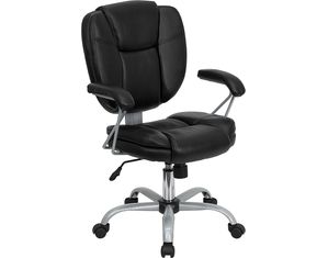 Flash Furniture Black Leather Computer Task Chair