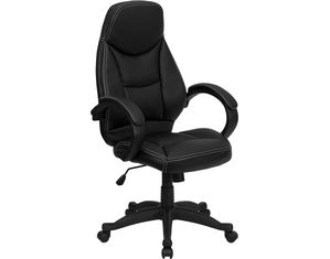 Flash Furniture Black Leather Contemporary High Back Office Chair