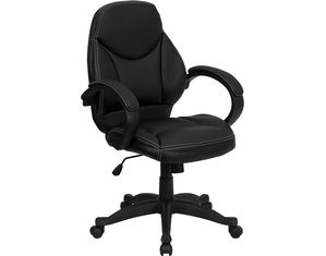 Flash Furniture Black Leather Contemporary Mid Back Office Chair