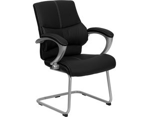 Flash Furniture Black Leather Eco-Friendly Executive Side Chair Office Seating
