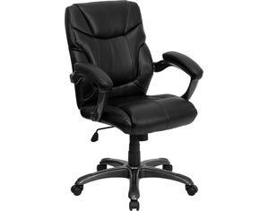 Flash Furniture Black Leather Mid Back Contemporary Office Chair