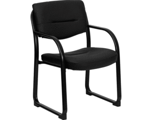 Flash Furniture Black Leather Open Back Eco-Friendly Executive Side Chair Office Seating