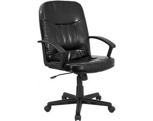 Flash Furniture Black Leather Swivel Office Chair