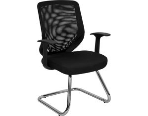 Flash Furniture Black Mesh Office Side Chair with Mesh Back and Mesh-Over-Foam Seat