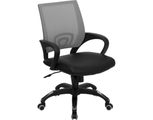 Flash Furniture Gray Mesh Office Chair with Black Leather Seat