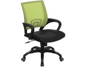 Flash Furniture Green Mesh Office Chair with Black Leather Seat