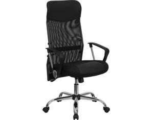 Flash Furniture High Back Black Split Leather Chair with Mesh Back