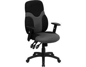 Flash Furniture High Back Gray and Black Mesh Task Chair with Adjustable Arms