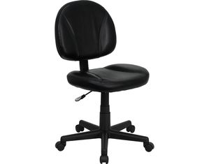 Flash Furniture Leather Ergonomic Task Chair in Black