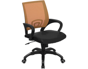 Flash Furniture Orange Mesh Office Chair with Black Leather Seat
