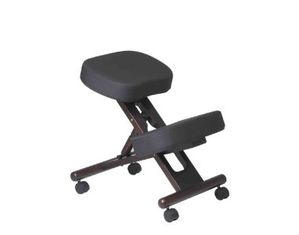 Ergonomically Designed Espresso Finished Wood Knee Chair with Casters
