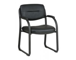 Faux Leather Visitors Chair with Sled Base