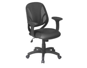 Screen Back Mesh Seat Managers Chair with Mesh Fabric Padded T Arms