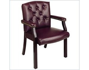 Traditional Visitors Chair with Padded Arms Mahogany Finish Frame