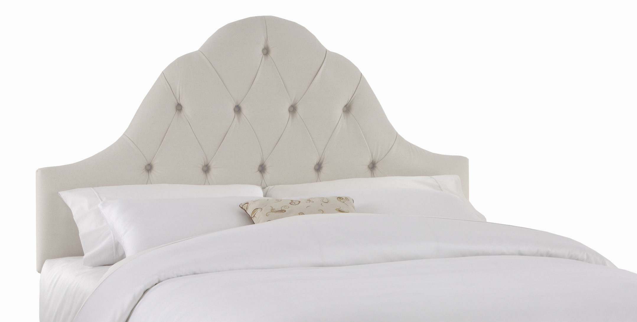 Skyline Furniture Arch Tufted Headboard in Velvet White image
