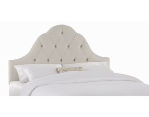 Skyline Furniture Arch Tufted Headboard in Velvet White