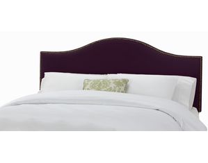 Skyline Furniture Nail Button Headboard in Velvet Aubergine