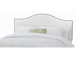 Skyline Furniture Nail Button Headboard in Velvet White
