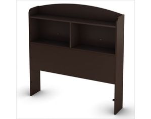 South Shore Chocolate Logik Contemporary Twin Bookcase Headboard (39