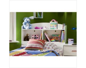 South Shore Pure White Logik Contemporary Twin Bookcase Headboard (39