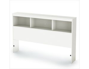 South Shore Pure white Sparkling Contemporary Twin Bookcase Headboard (39