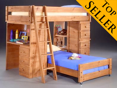 American Woodcrafters Crossroads Student Bunk/Loft Bed - FREE Inside Delivery! image