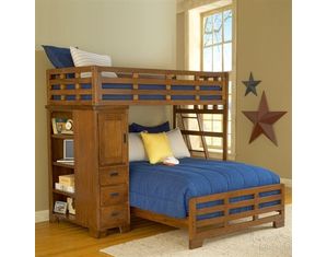 American Woodcrafters Heartland Twin Over Full Student Loft Bed