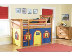 Bolton Furniture Bennington Low Loft in Honey with Optional Tent Tower and Slide