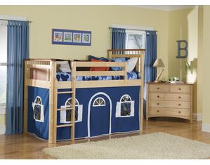 Bolton Furniture Bennington Low Loft in Natural with Optional Tent Tower and Slide - FREE Inside Delivery!