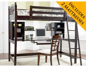 Coaster Company Executive Workstation Twin 460063 Loft Bed with mattress included!
